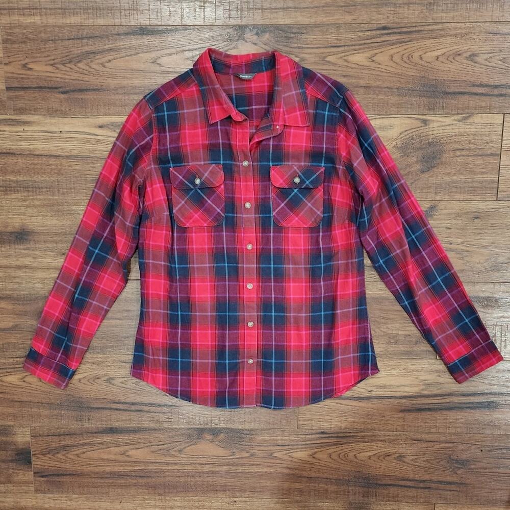 Eddie Bauer Men's Fraser Plaid Long Sleeve Casual Button Down Shirt Small S